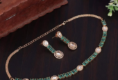 Copper Traditional Kundan Stone Necklace Set