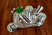 Silver Plated Hammer Tray Glass Set