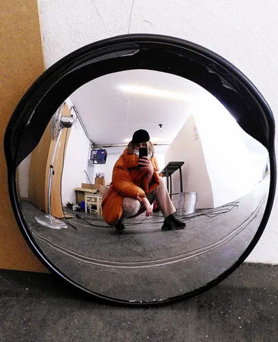 Black Aesthetic Convex Safety Mirror