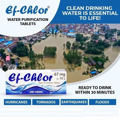 Ef – Chlor NaDCC(Sodium Dichloroisocyanurate) 67 Mg Water Purification Chlorine Tablets