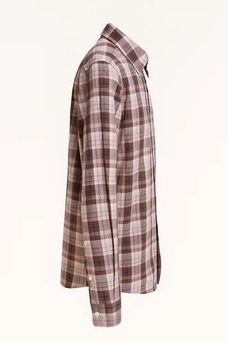 Men Off Brown Cotton Full Sleeve Shirt