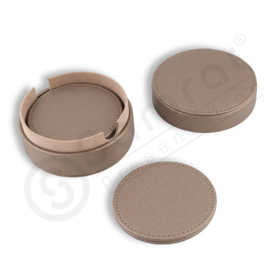 Leatherette Coaster Set