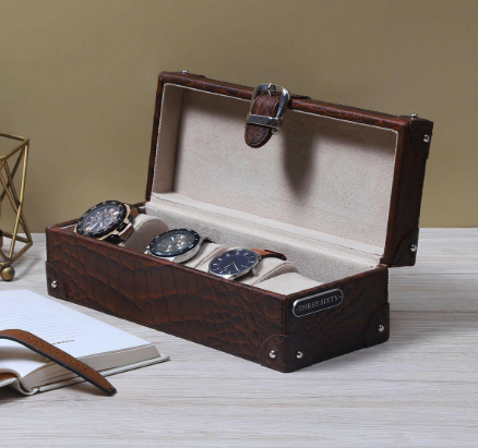 Faux Leather Watch Box