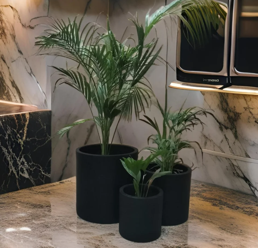 Fiberglass Planters Set Cylindrical Shape