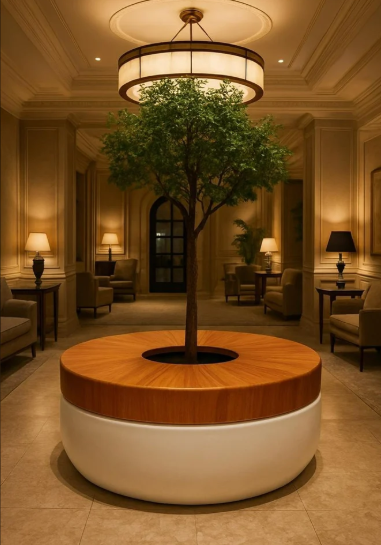 FRP Round Tree Planter with Seating