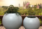 Fiberglass Planters Set Ball Shape