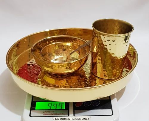Pure Source India Brass Hammered Thali