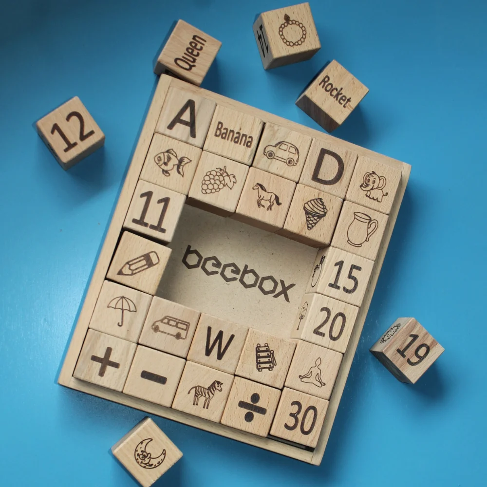 4 in 1 wooden education learning block game