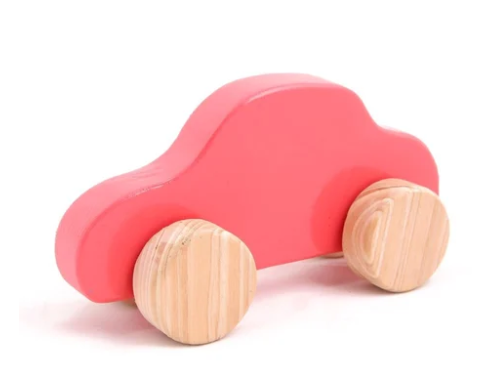 Wooden Push Toy – Pickup Taxi – (Pink) – 1 No