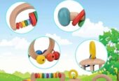 Wooden Baby Rattles Teeth Music Instrument Shaker Set Toy