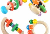 Wooden Baby Rattles Teeth Music Instrument Shaker Set Toy