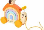Wudly Wooden Snail Stacker Pull Along