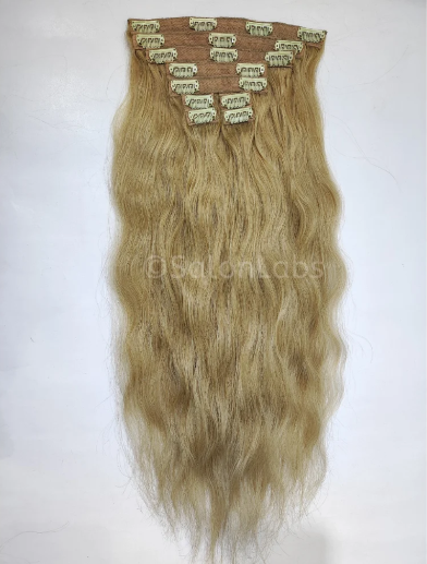 Clip in human hair extensions