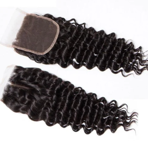 Flexindi Hair Deep Wave Indian Virgin Hair 4X4 Lace Closure