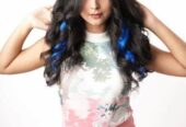 Women Blue Color Streaks
